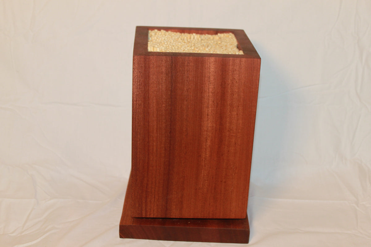 Handmade Sapele rotating magnetic knife block
