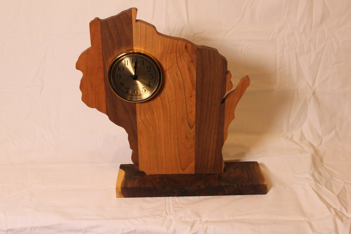 Handmade Wisconsin Desk Clock