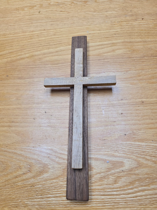 Walnut and Spalted maple wall cross