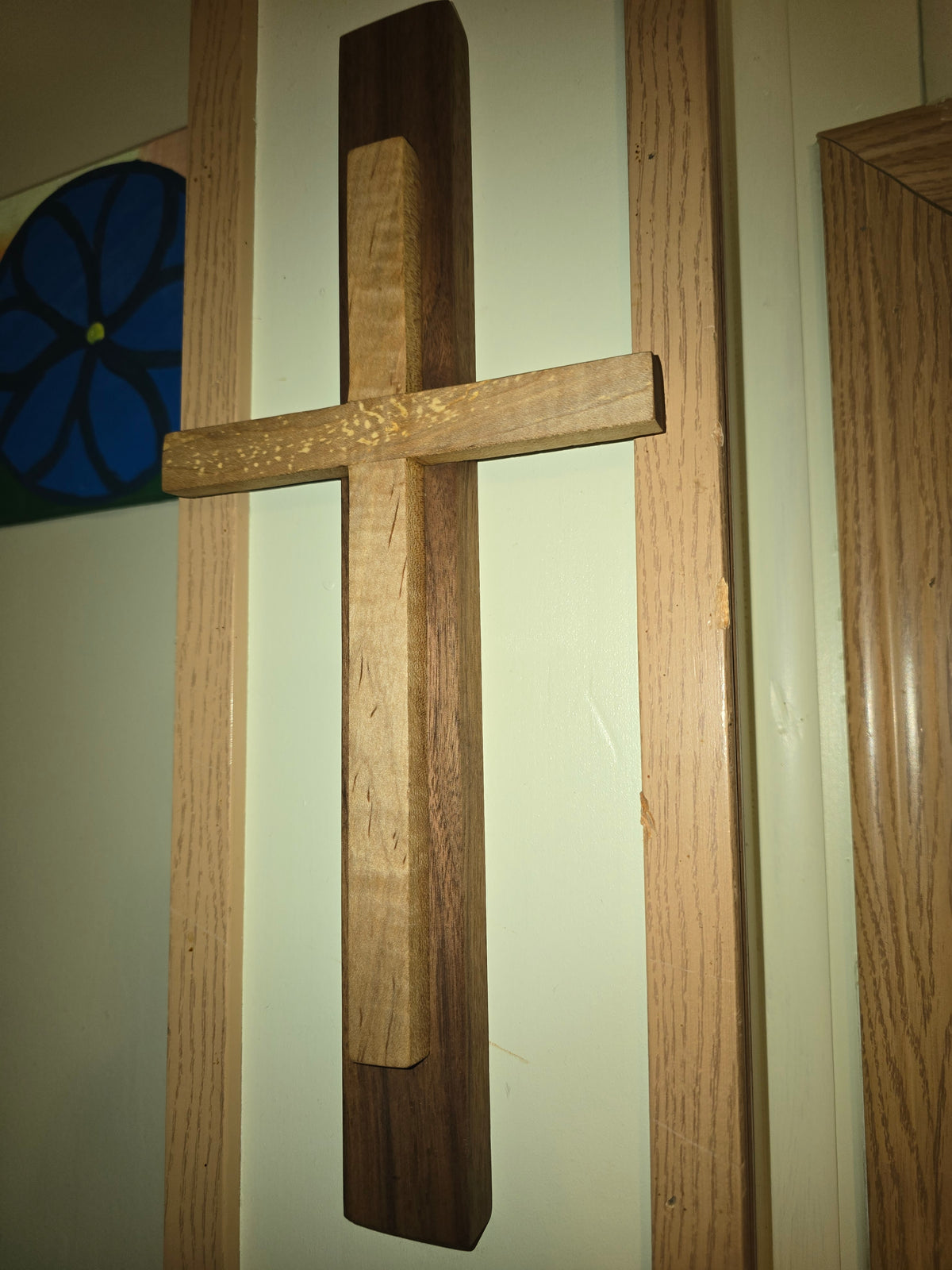 Walnut and Spalted maple wall cross