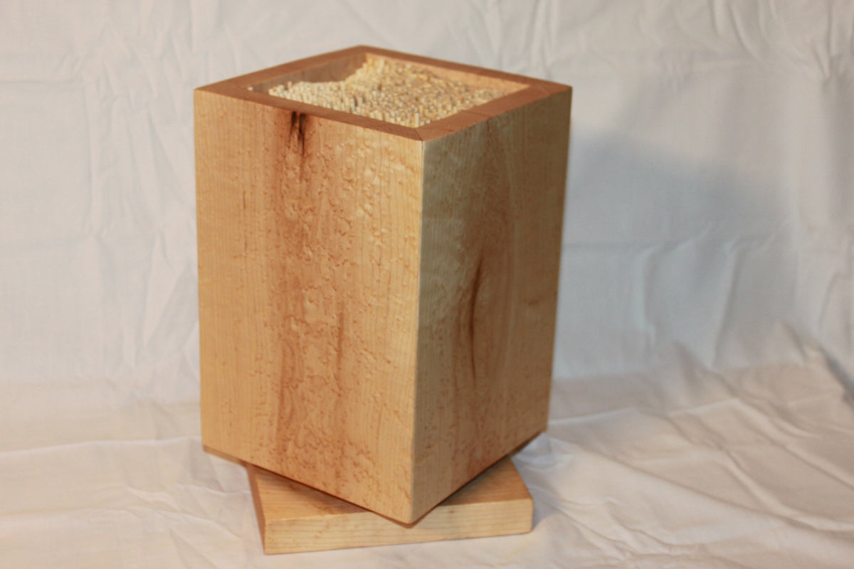 Birdseye Maple rotating magnetic knife block