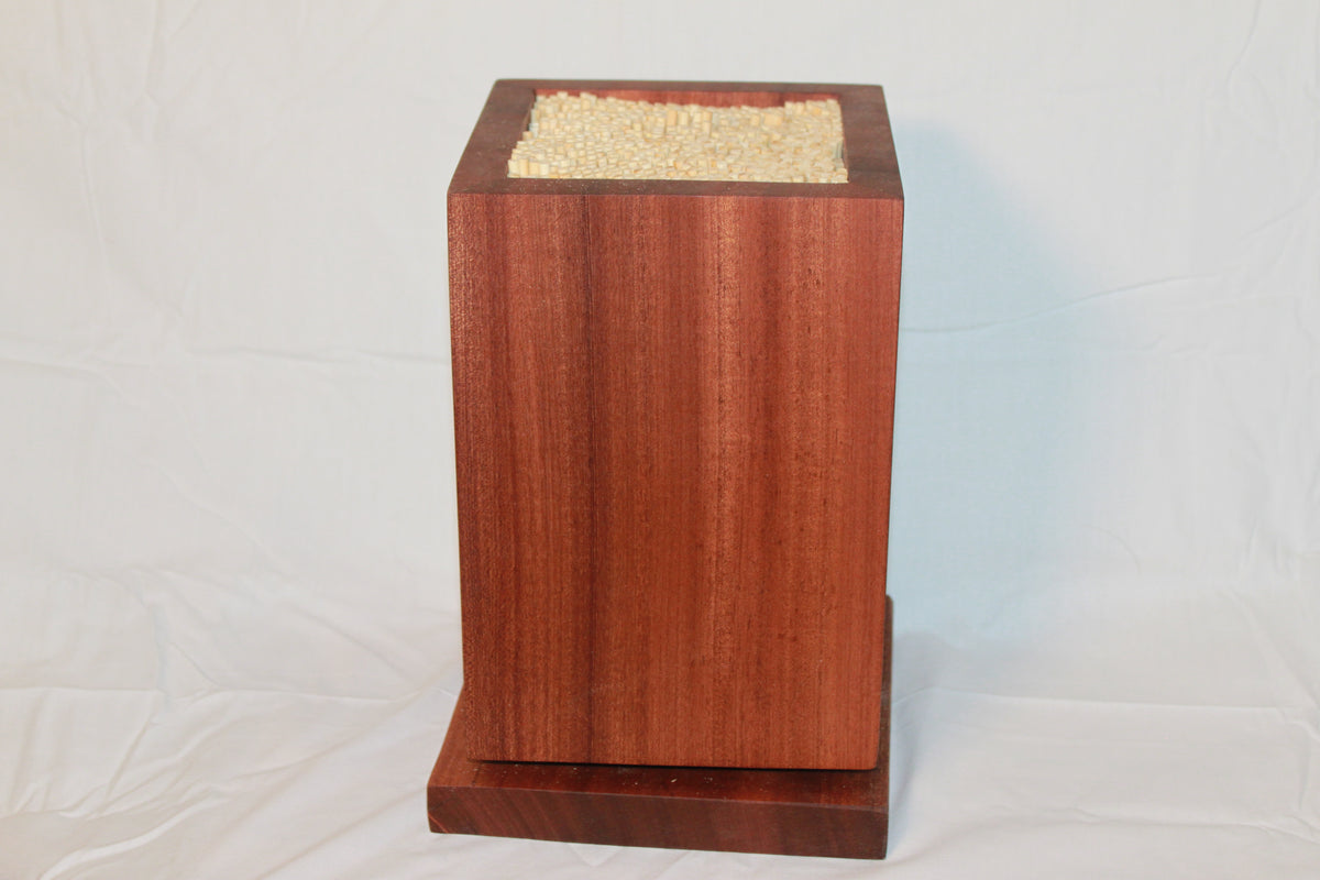 Handmade Sapele rotating magnetic knife block