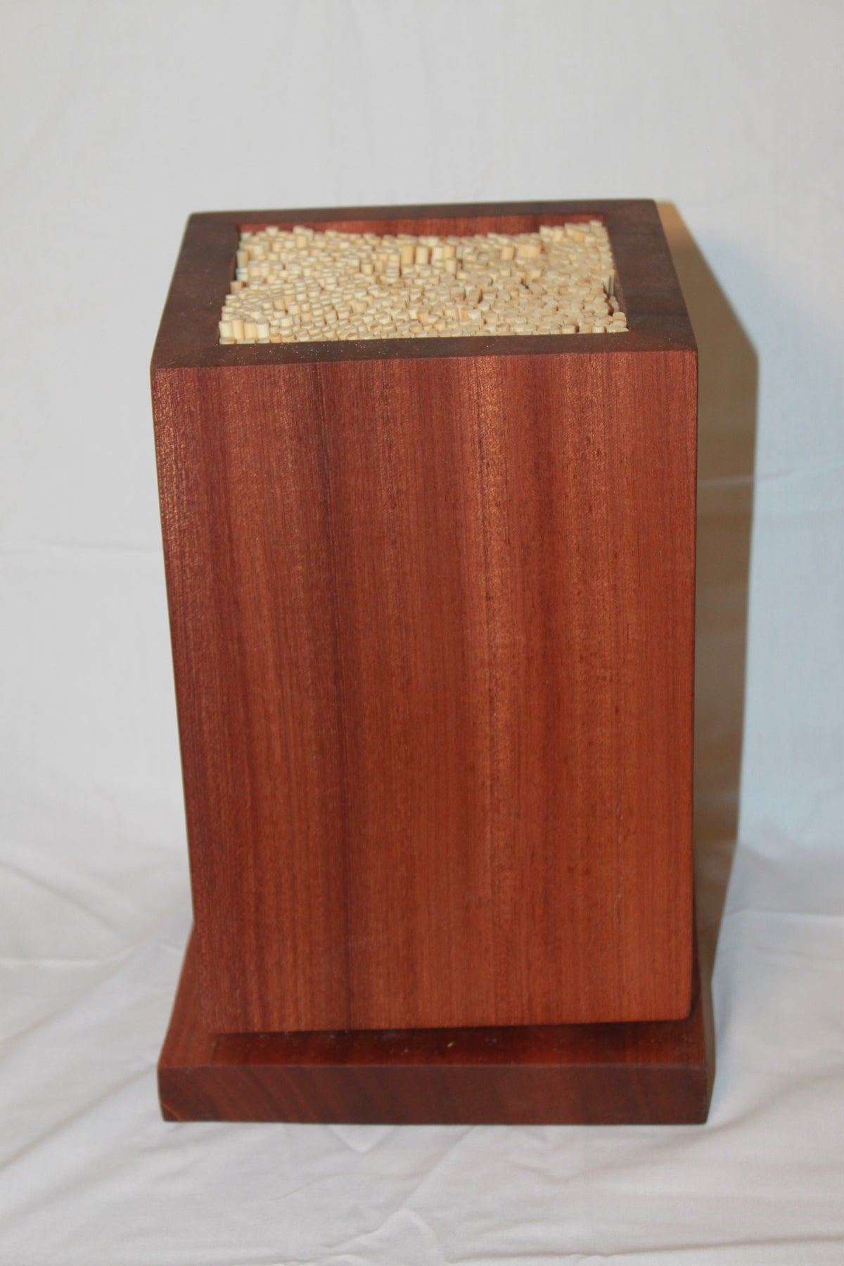 Handmade Sapele rotating magnetic knife block