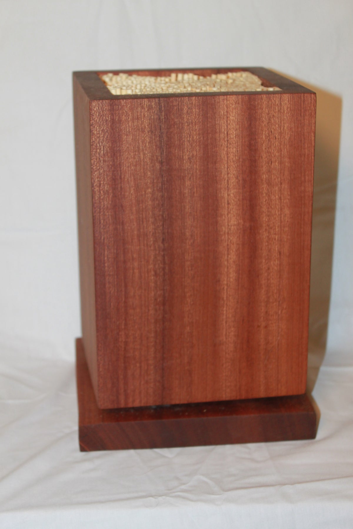 Handmade Sapele rotating magnetic knife block