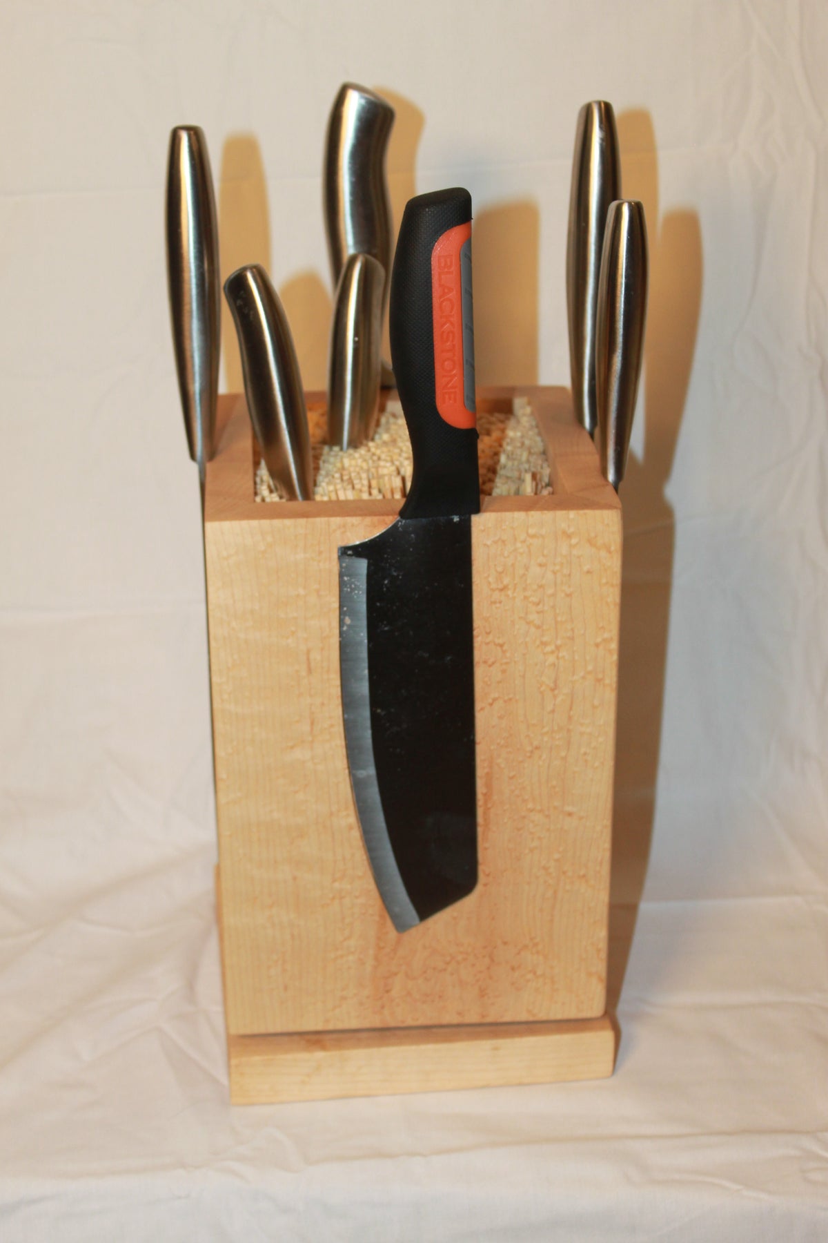Birdseye Maple rotating magnetic knife block