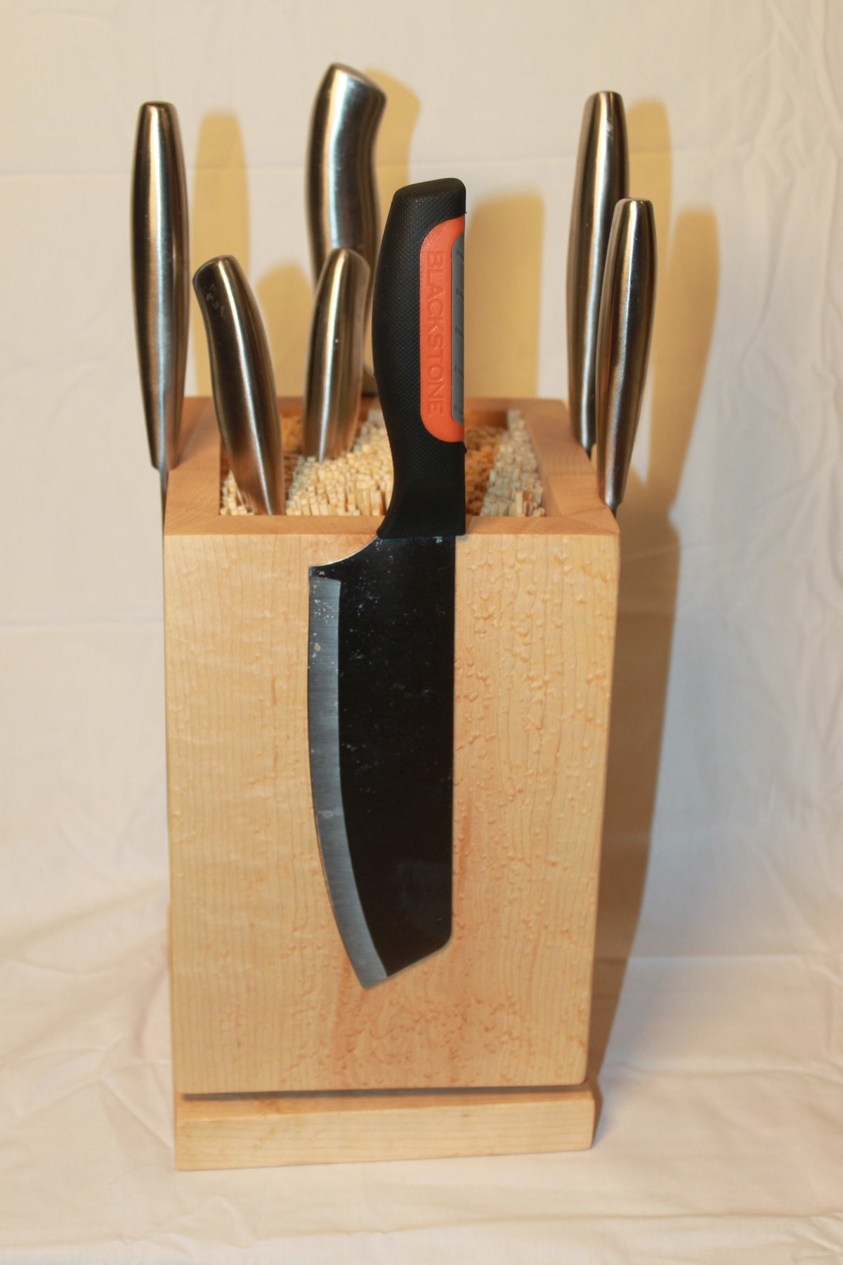 Birdseye Maple rotating magnetic knife block