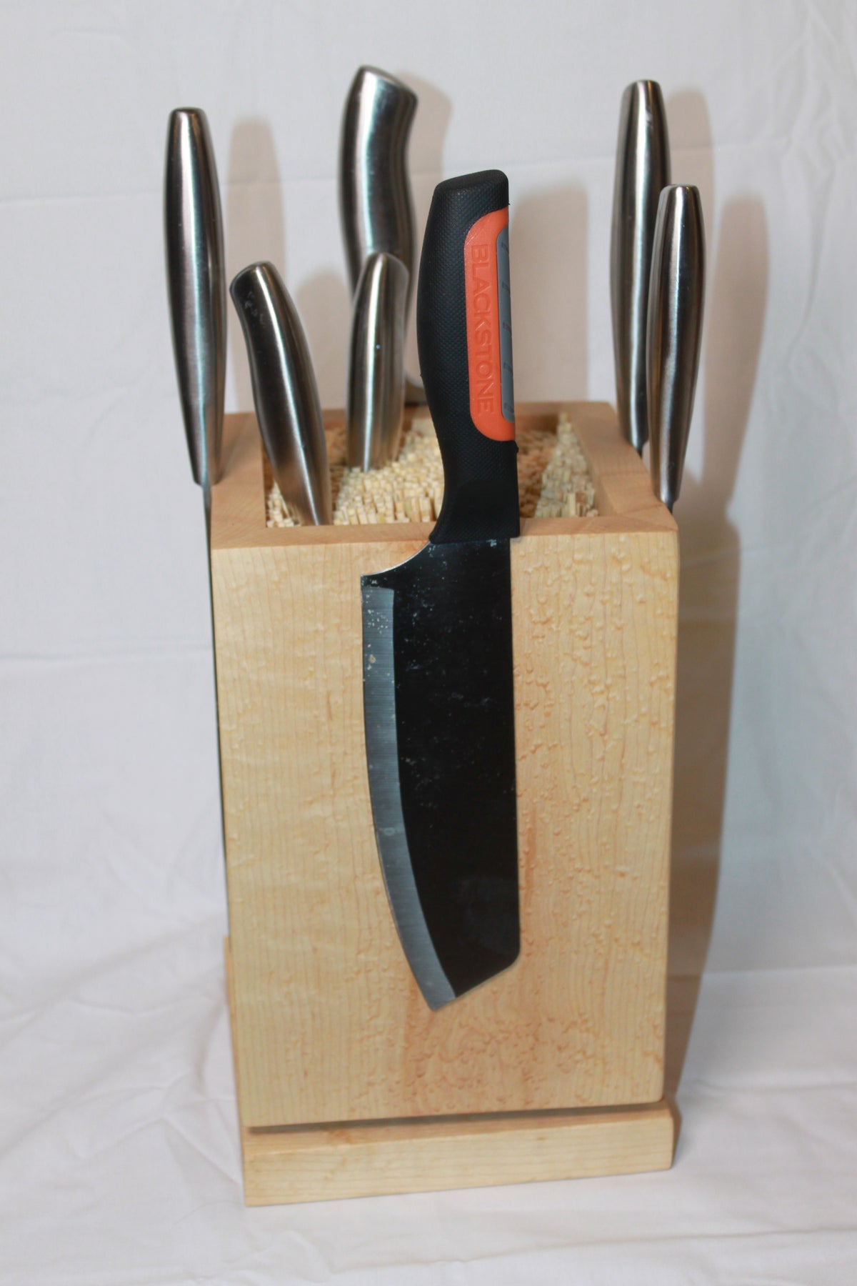 Birdseye Maple rotating magnetic knife block