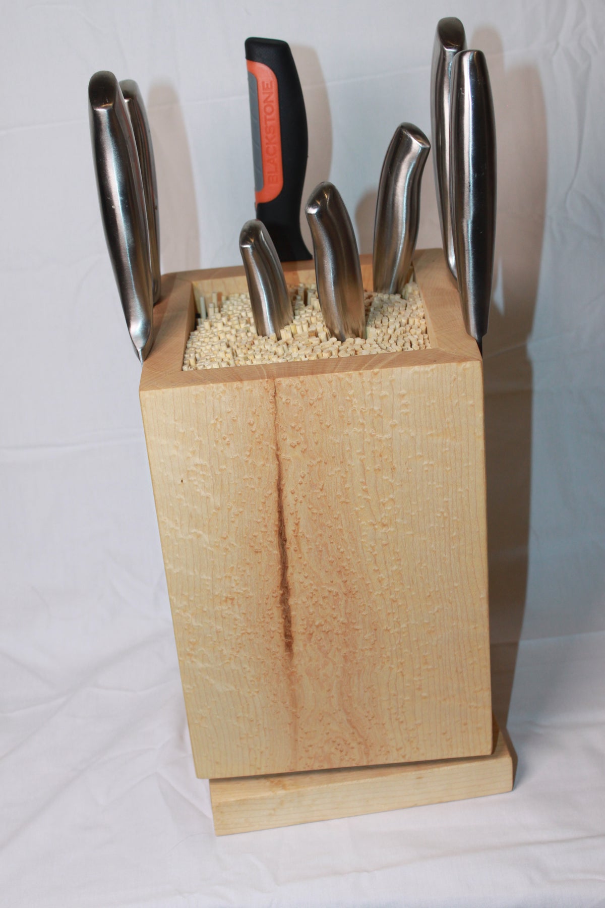 Birdseye Maple rotating magnetic knife block