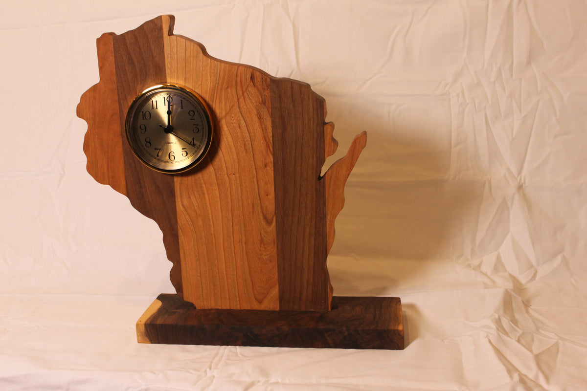 Handmade Wisconsin Desk Clock