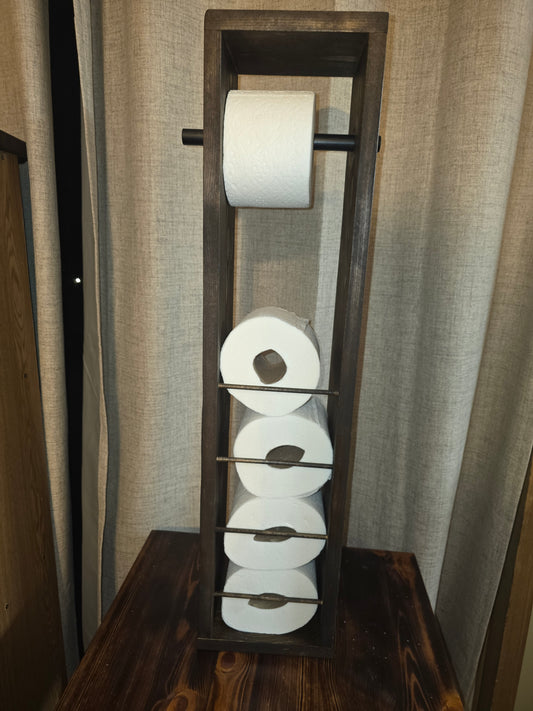 Handmade pine toilet paper holder