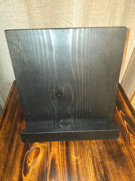 Rustic Pine with black stain cookbook holder