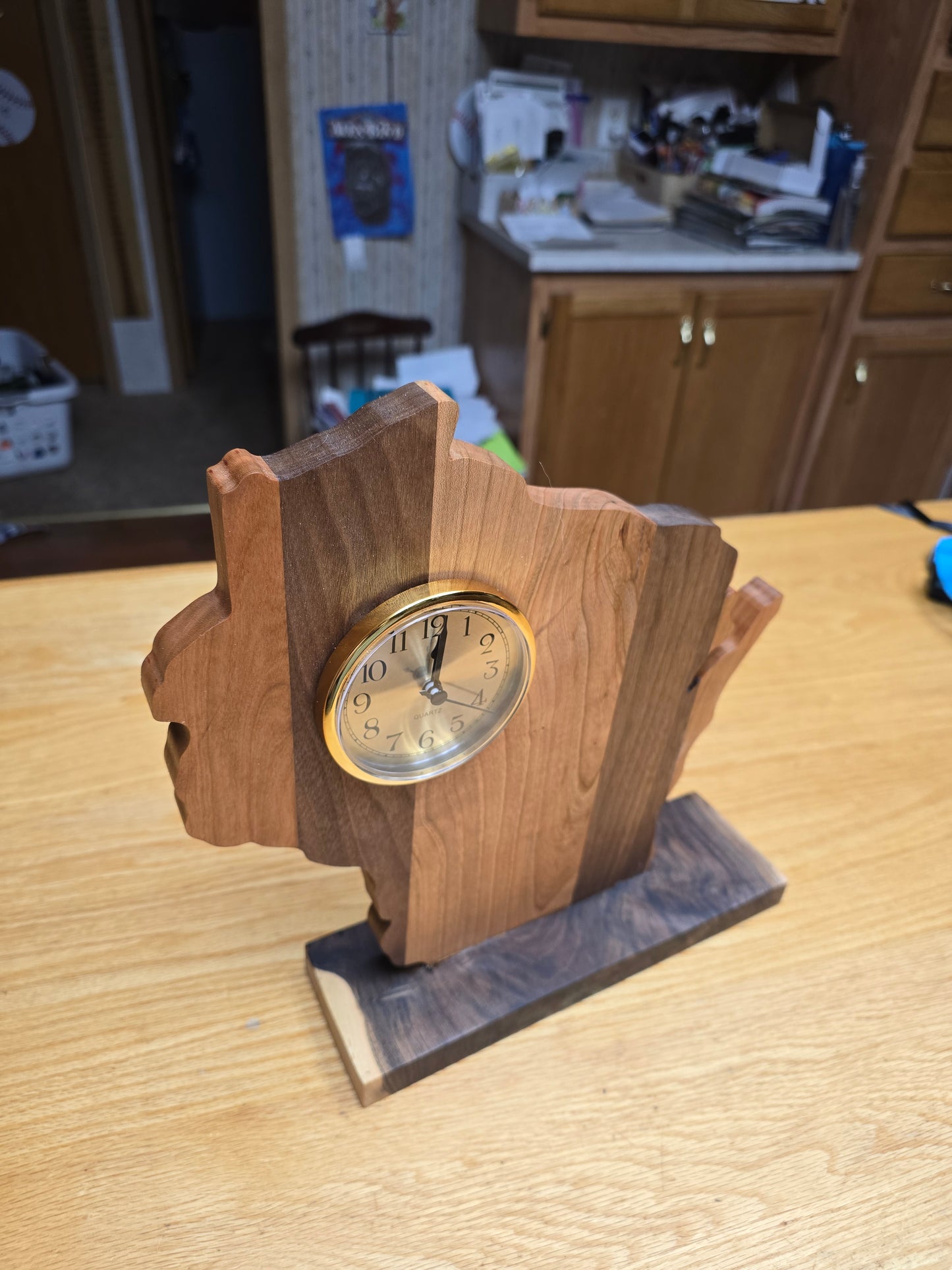 Handmade Wisconsin Desk Clock