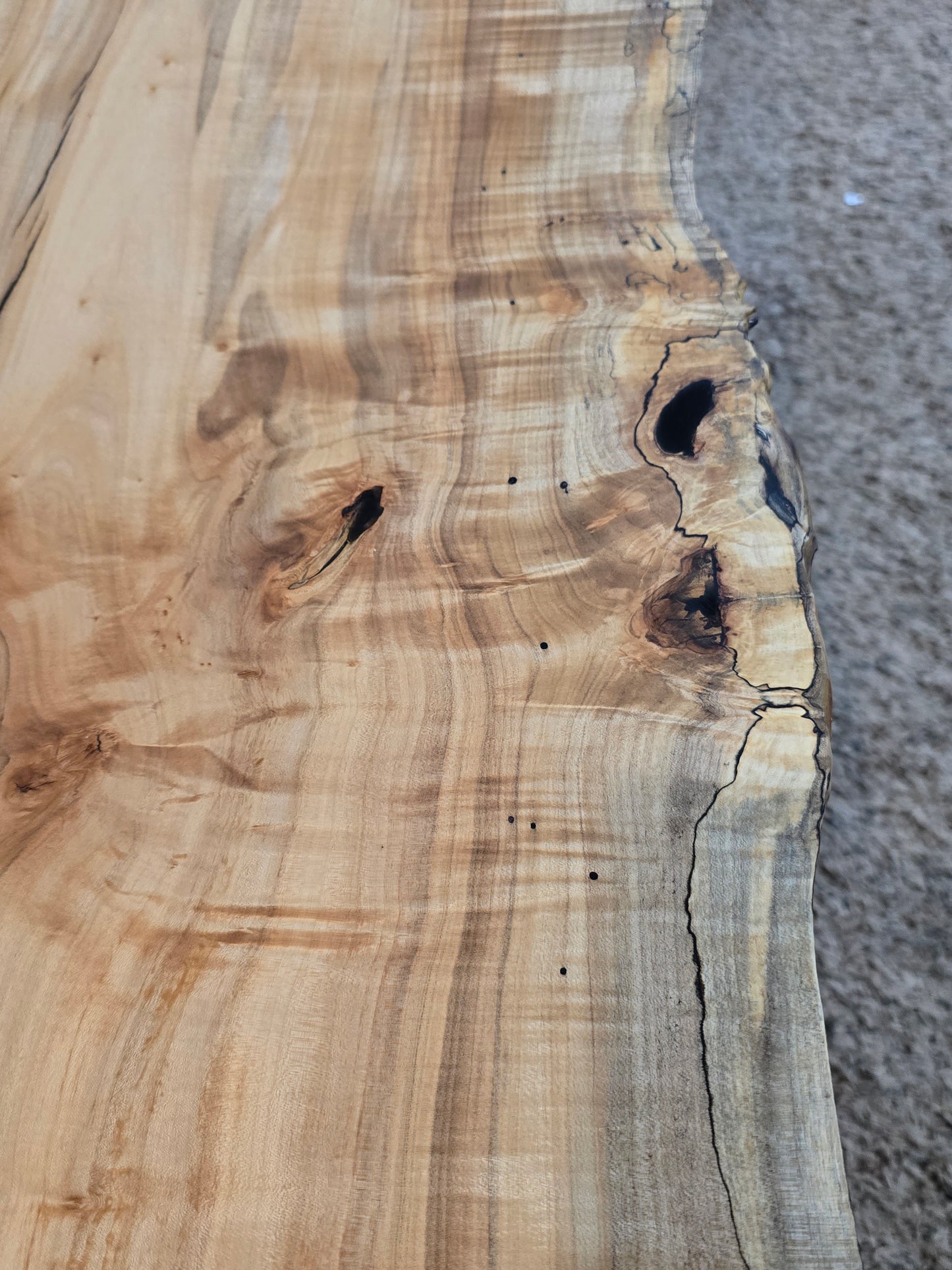 Spalted sycamore live edge coffee table