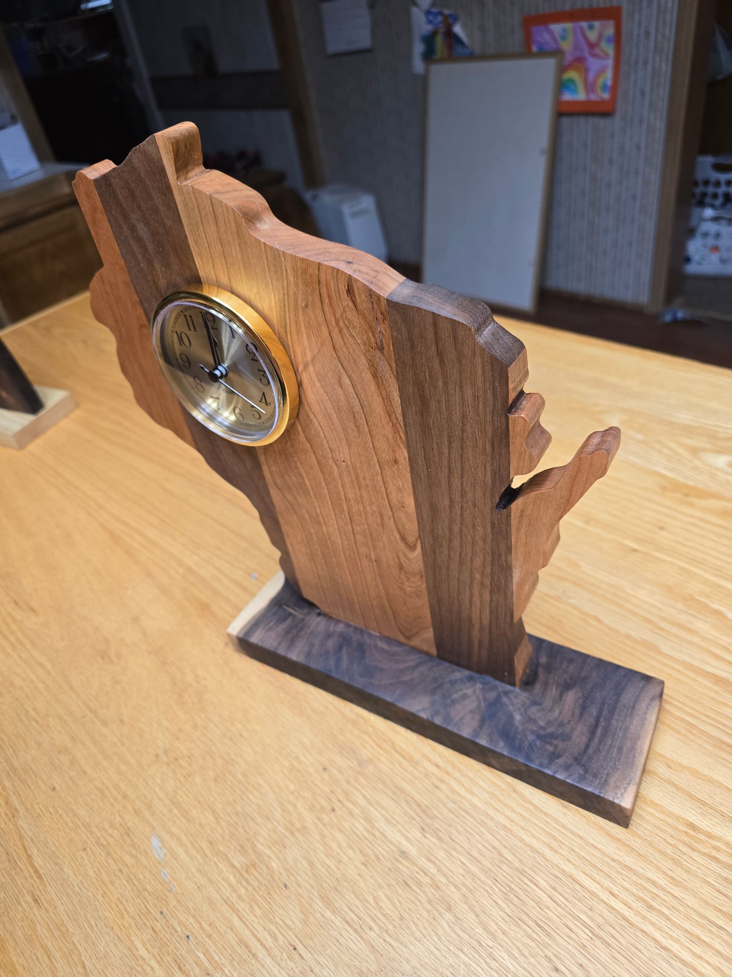 Handmade Wisconsin Desk Clock