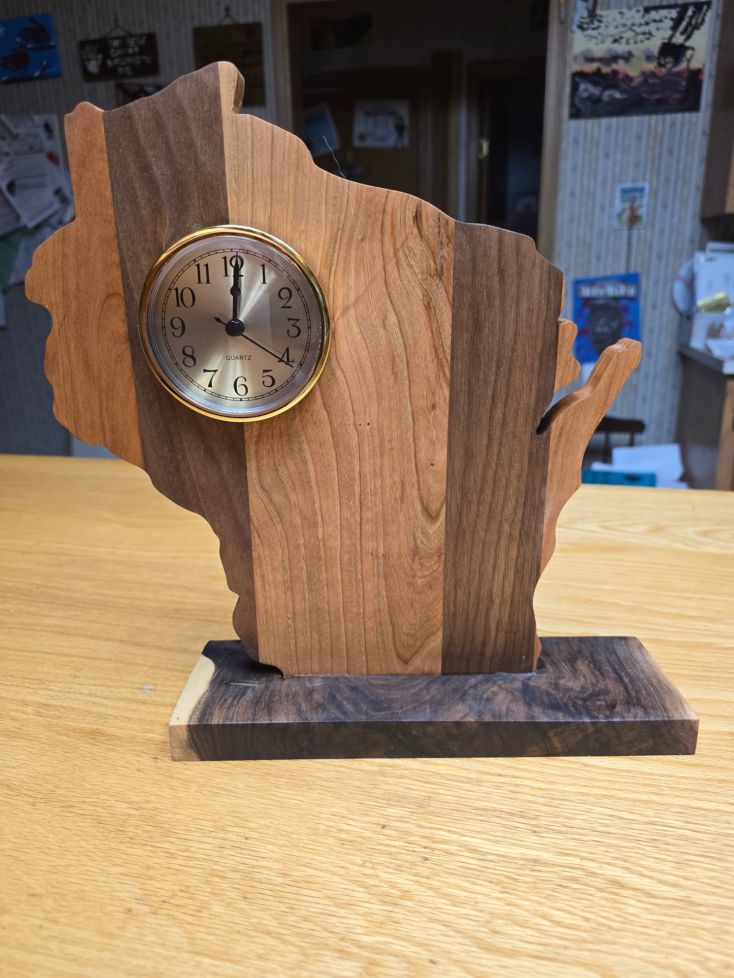 Handmade Wisconsin Desk Clock