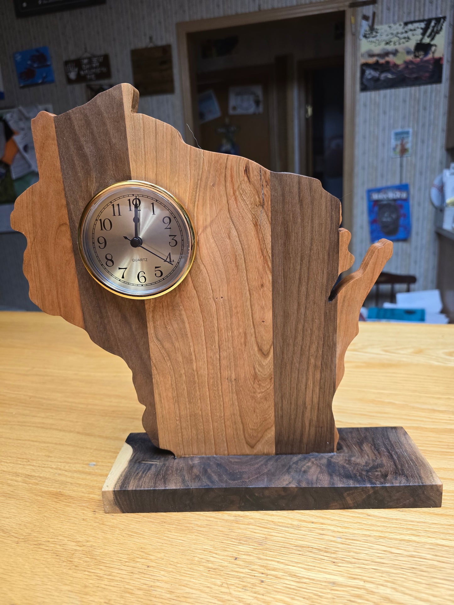 Handmade Wisconsin Desk Clock