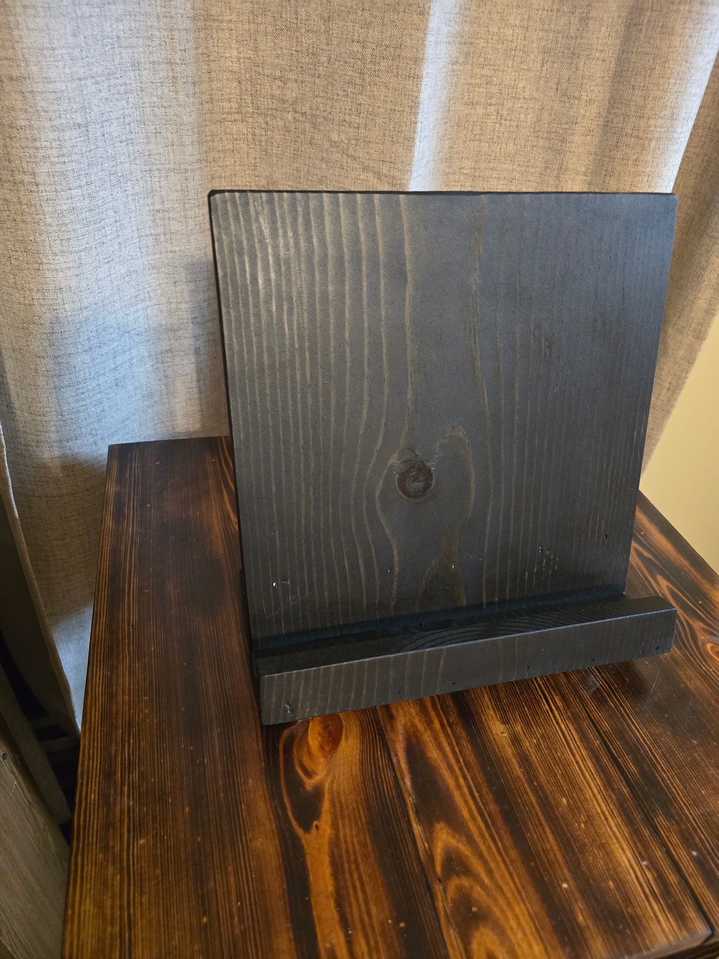 Rustic Pine with black stain cookbook holder