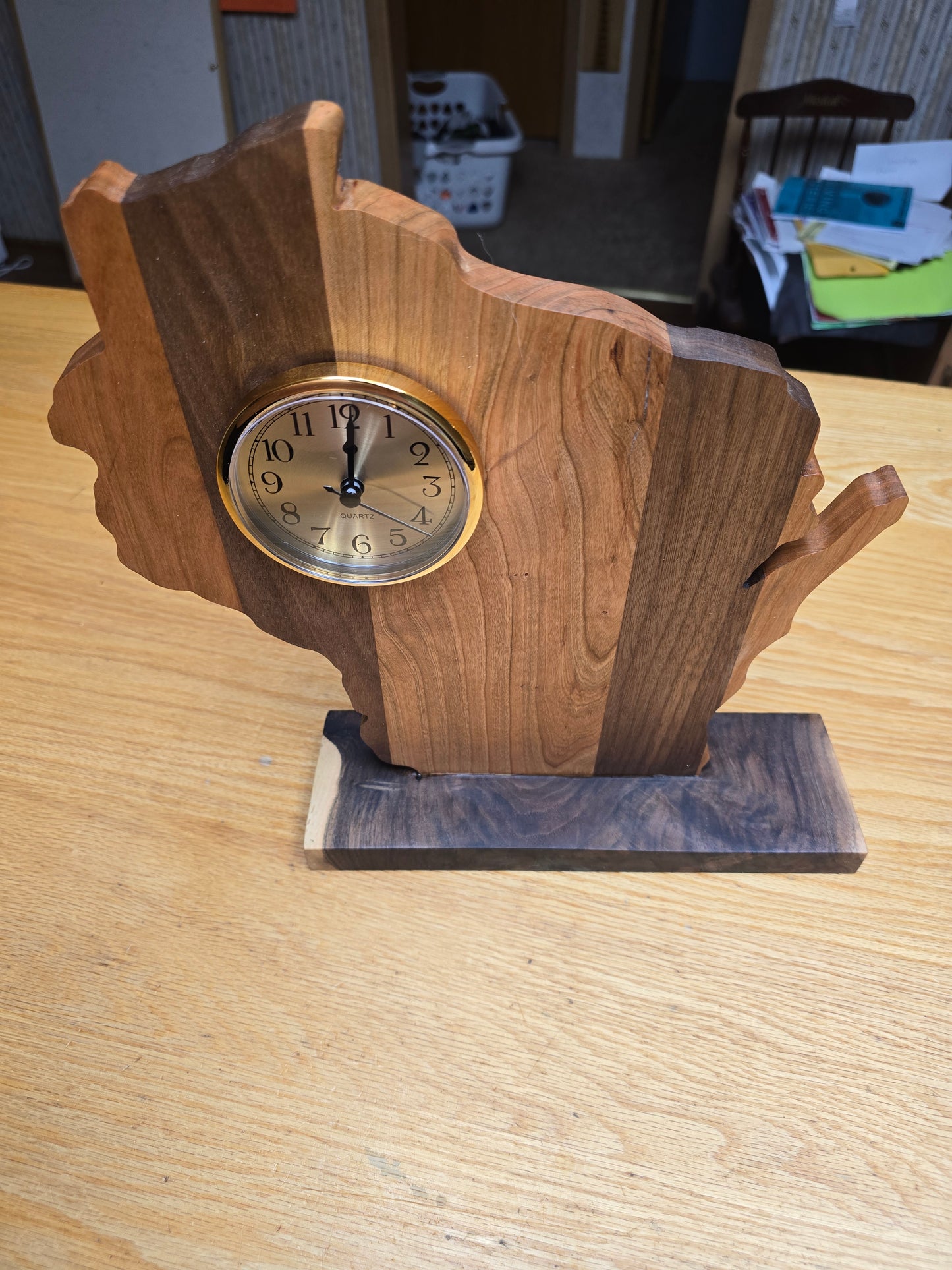 Handmade Wisconsin Desk Clock