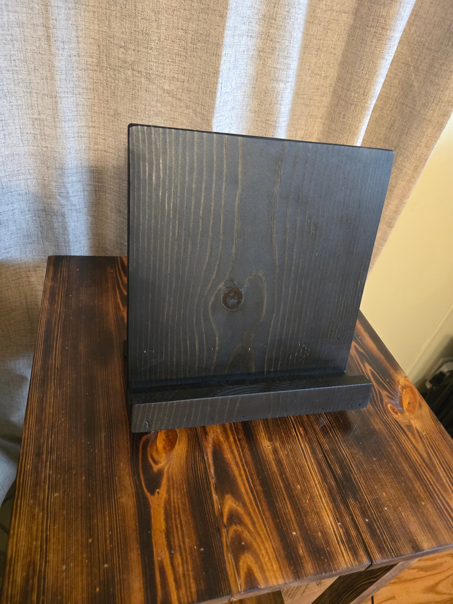 Rustic Pine with black stain cookbook holder