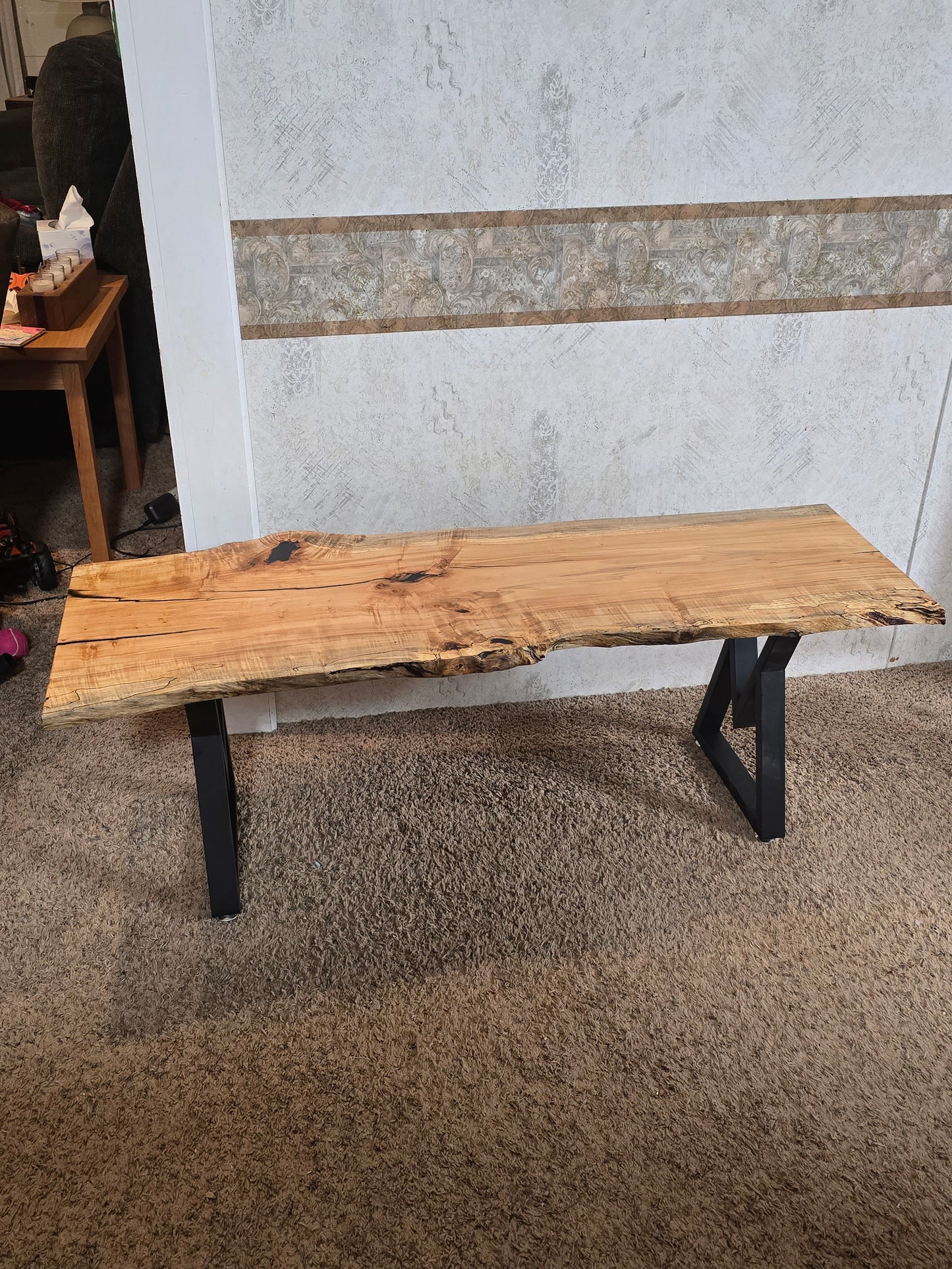 Spalted sycamore live edge coffee table